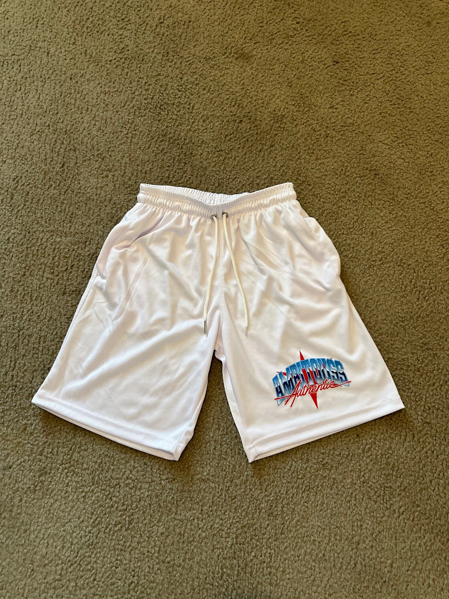 "HUSTLERS ONLY" SHORTS (WHITE)