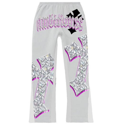 “Ambitiouss” Flared Sweatpants (white)