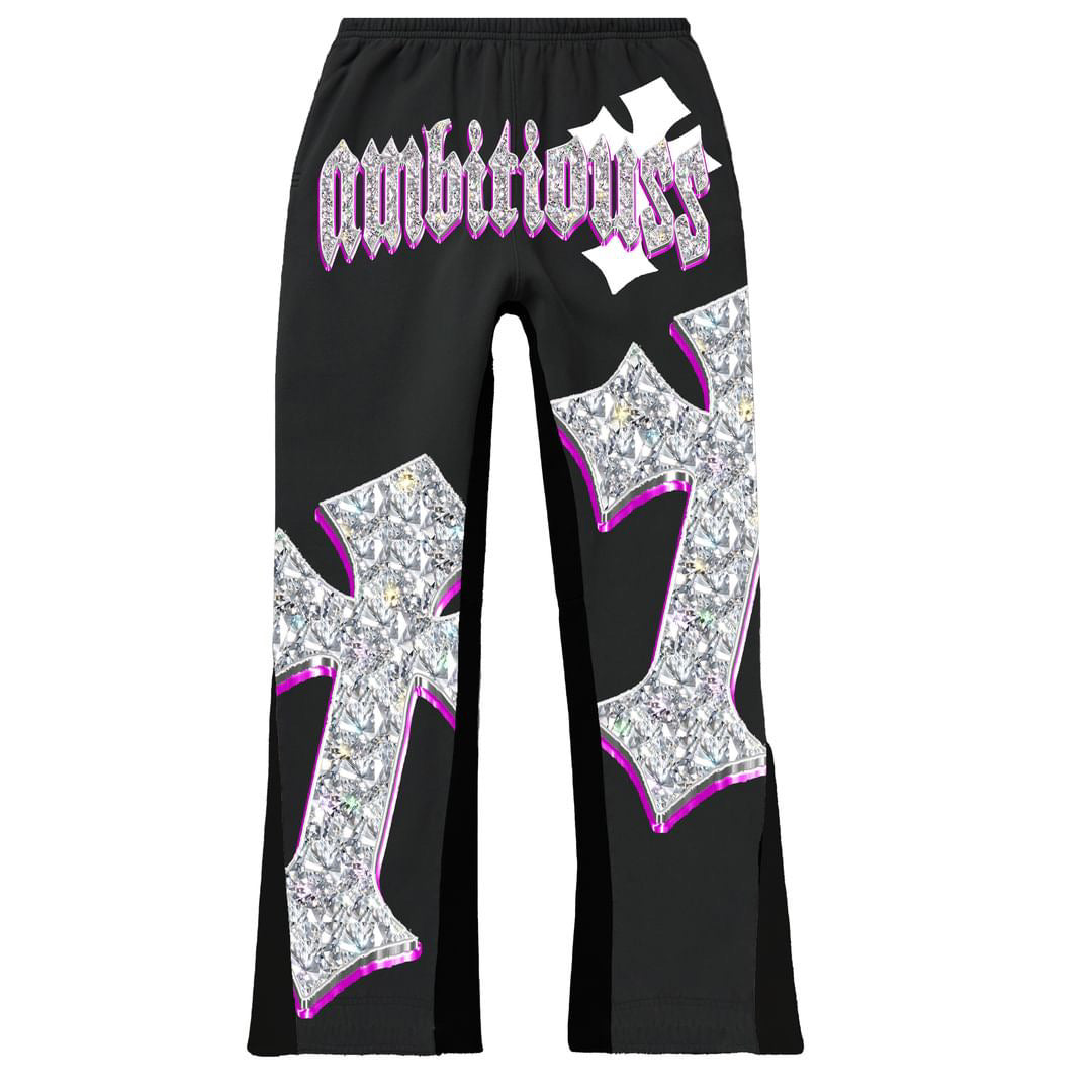 “Ambitiouss” Flared Sweatpants (black)